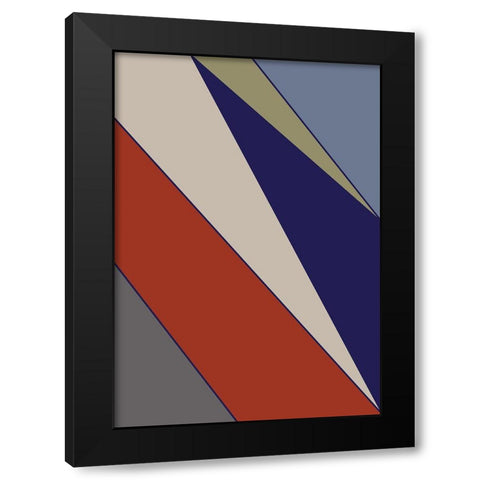 Color Blocks 05 Black Modern Wood Framed Art Print with Double Matting by 1x Studio