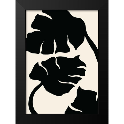 Monstera Black Black Modern Wood Framed Art Print by 1x Studio