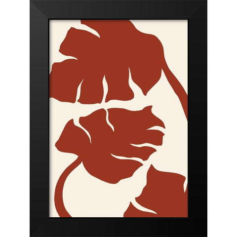 Monstera Brown Black Modern Wood Framed Art Print by 1x Studio