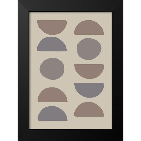 Organic Shapes 02 Black Modern Wood Framed Art Print by 1x Studio