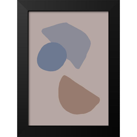 Organic Shapes 03 Black Modern Wood Framed Art Print by 1x Studio