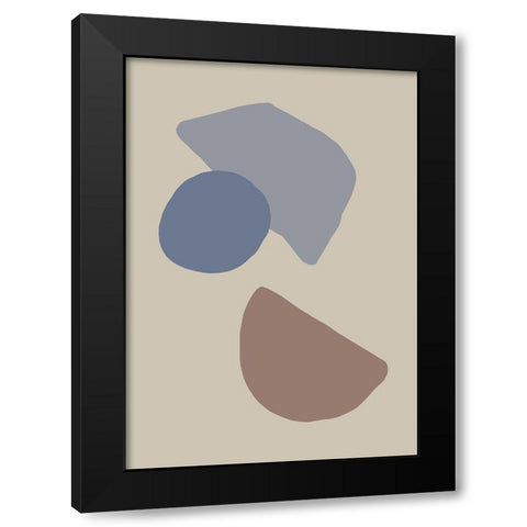 Organic Shapes 04 Black Modern Wood Framed Art Print by 1x Studio