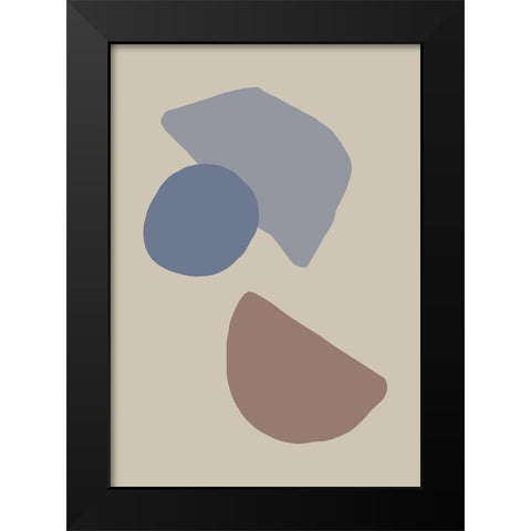 Organic Shapes 04 Black Modern Wood Framed Art Print by 1x Studio