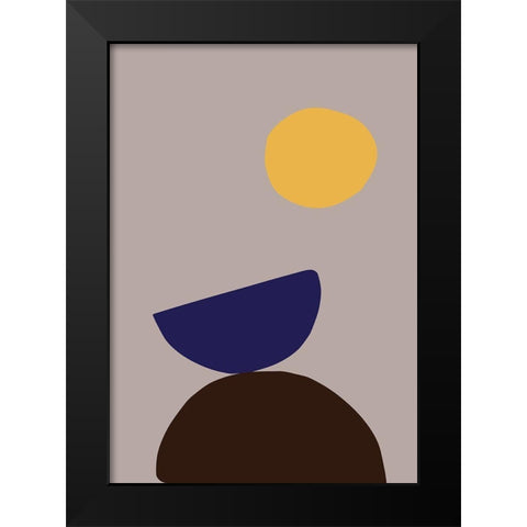 Organic Shapes 07 Black Modern Wood Framed Art Print by 1x Studio