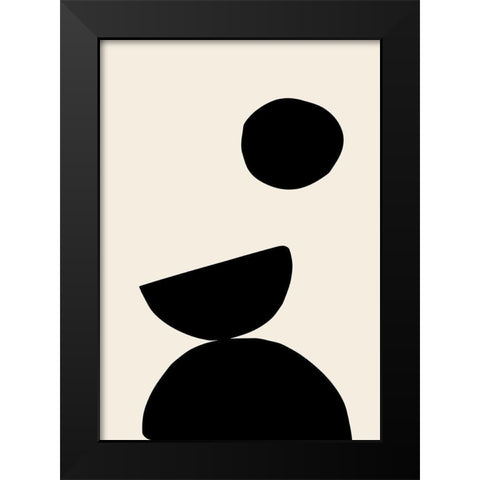 Organic Shapes 09 Black Modern Wood Framed Art Print by 1x Studio
