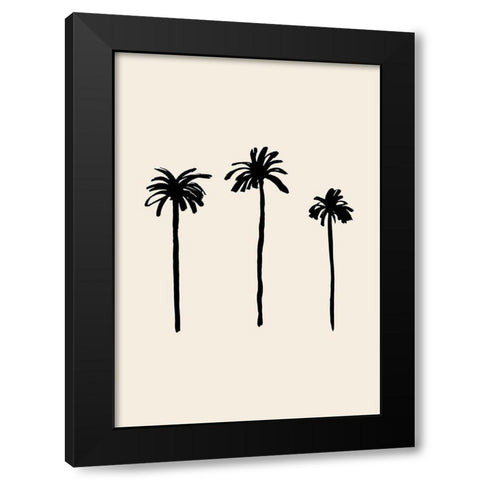 Palm Trees Black Modern Wood Framed Art Print by 1x Studio