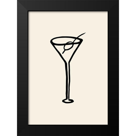Shaken-Not Stirred Black Modern Wood Framed Art Print by 1x Studio