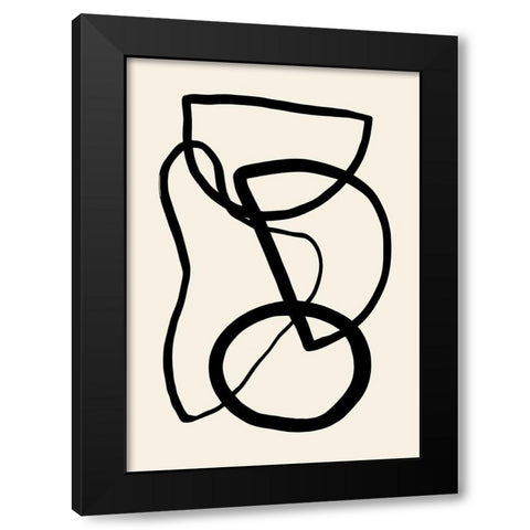 Shape 05 Black Modern Wood Framed Art Print with Double Matting by 1x Studio