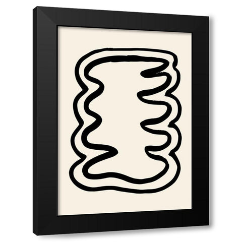 Shape 06 Black Modern Wood Framed Art Print with Double Matting by 1x Studio