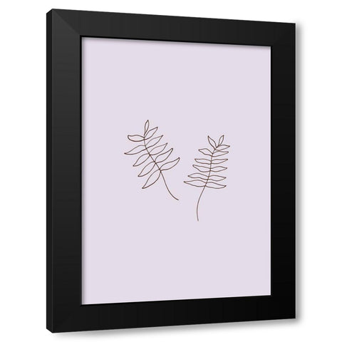 Two Twigs Black Modern Wood Framed Art Print by 1x Studio