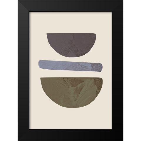 Collage 02 Beige Black Modern Wood Framed Art Print by 1x Studio