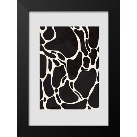 Giraffe Grey Black Modern Wood Framed Art Print by 1x Studio