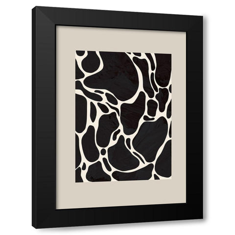 Giraffe Sand Black Modern Wood Framed Art Print with Double Matting by 1x Studio