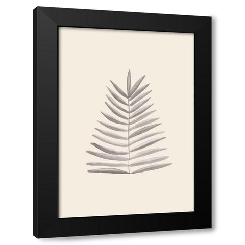 Palm Leaf Ink Black Modern Wood Framed Art Print by 1x Studio