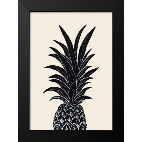 Black Pineapple Black Modern Wood Framed Art Print by 1x Studio