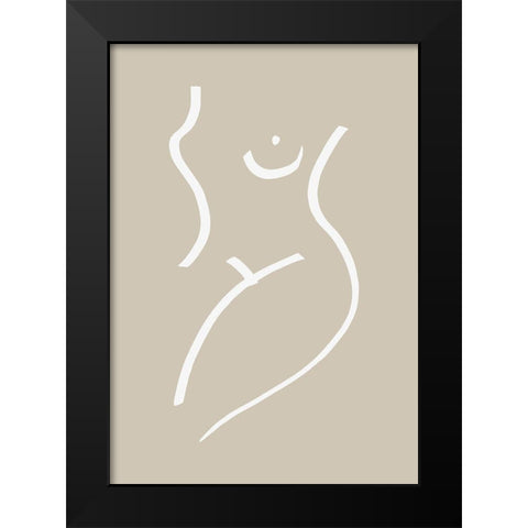 Body Sketch Sand Black Modern Wood Framed Art Print by 1x Studio