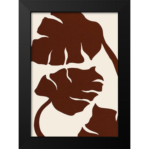 Monstera Canvas Brown Black Modern Wood Framed Art Print by 1x Studio