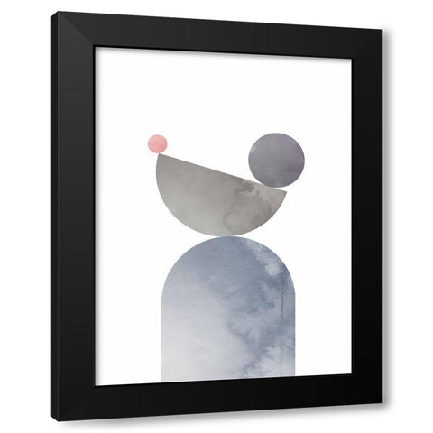 Geometrical Shapes 01 Black Modern Wood Framed Art Print with Double Matting by 1x Studio II