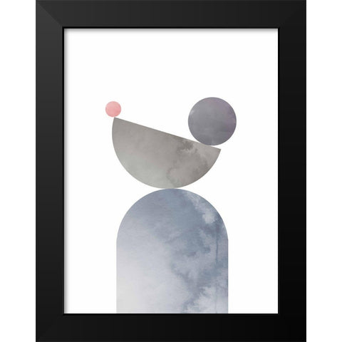 Geometrical Shapes 01 Black Modern Wood Framed Art Print by 1x Studio II