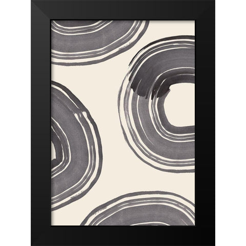 Rings Of Life Black Modern Wood Framed Art Print by 1x Studio
