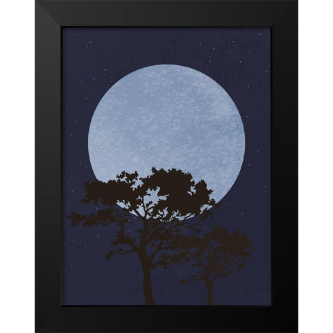 Dark Night Black Modern Wood Framed Art Print by 1x Studio II