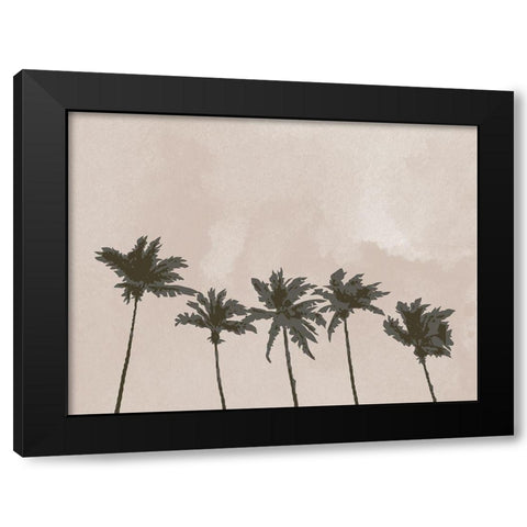 Windy Palm Trees Black Modern Wood Framed Art Print by 1x Studio II