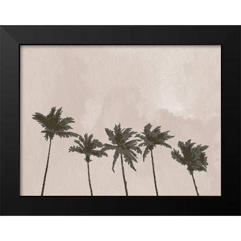 Windy Palm Trees Black Modern Wood Framed Art Print by 1x Studio II