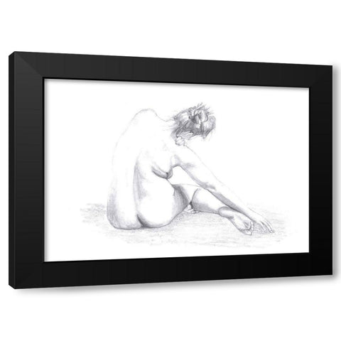 Sketch of a Woman Black Modern Wood Framed Art Print with Double Matting by 1x Studio II