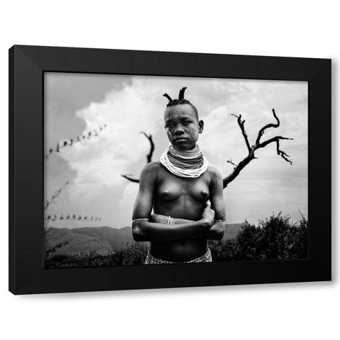 Devil Caro Black Modern Wood Framed Art Print by Yosifov, Svetlin