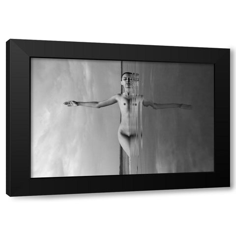 Between Sky And Water Black Modern Wood Framed Art Print by Faletkin, Mikhail