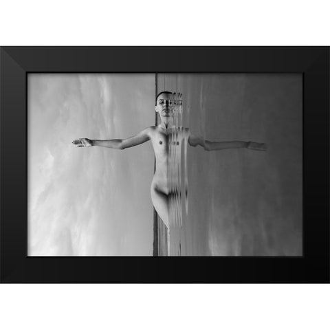Between Sky And Water Black Modern Wood Framed Art Print by Faletkin, Mikhail
