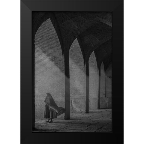 A Visitor Black Modern Wood Framed Art Print by Aref, Aria