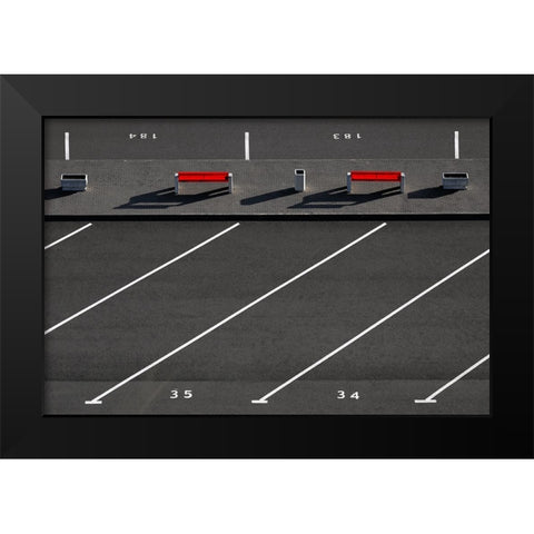 Parking Bays Black Modern Wood Framed Art Print by Hawerkamp, Hans-Wolfgang