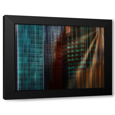 Manhattan way Black Modern Wood Framed Art Print by Labagnara, Roxana