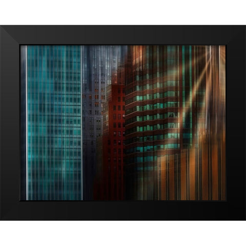 Manhattan way Black Modern Wood Framed Art Print by Labagnara, Roxana