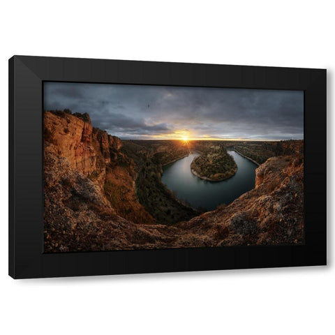 Hoces Del Durata Black Modern Wood Framed Art Print with Double Matting by Enjuto Garcia, Javier