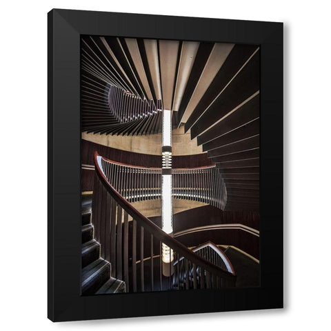 Usher Hall Black Modern Wood Framed Art Print by Reichert, Renate