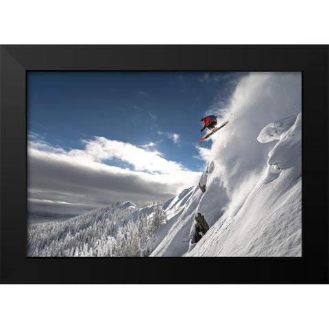 Dropping In Black Modern Wood Framed Art Print by Bertoncelj, Sandi