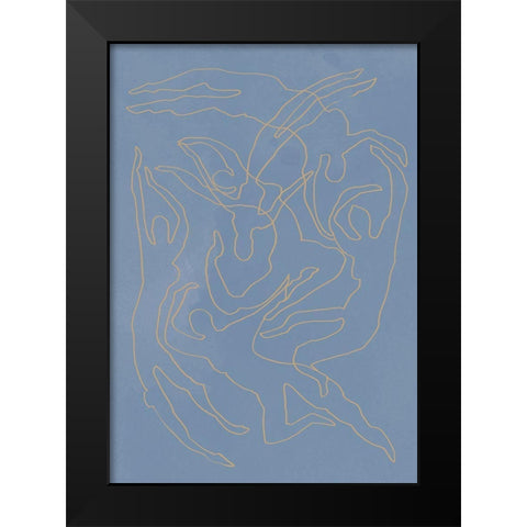 Blue Swimmers Black Modern Wood Framed Art Print by 1x Studio II