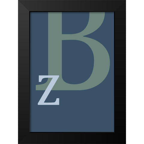 Letter B Black Modern Wood Framed Art Print by 1x Studio II