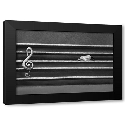 Silence Black Modern Wood Framed Art Print by Sadat Ahmadi, Maryam