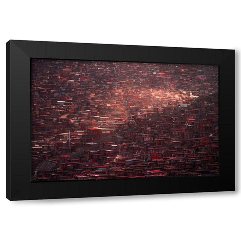 Intensive Building Group Black Modern Wood Framed Art Print with Double Matting by TIANQI