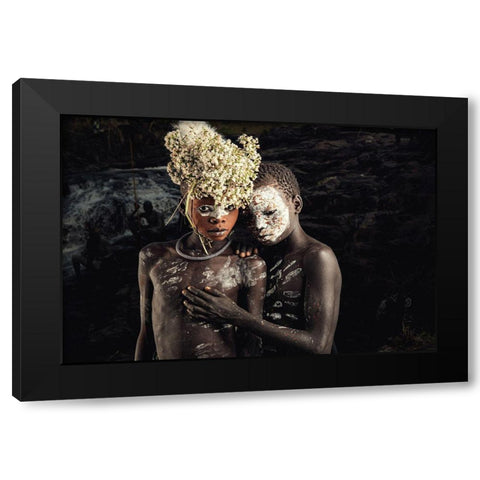 Suri Tribe With Traditional Black Modern Wood Framed Art Print by Whanset, Chanwit