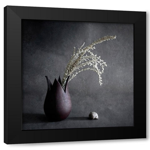 The Corn Tassel Black Modern Wood Framed Art Print by Kiral, Cicek