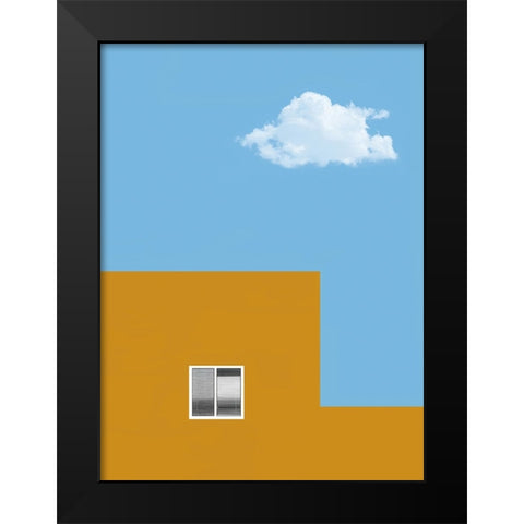 House And Cloud Black Modern Wood Framed Art Print by Labagnara, Roxana