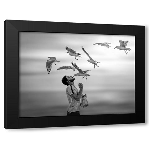Transcendent Love Black Modern Wood Framed Art Print by Yu Wu, Irene
