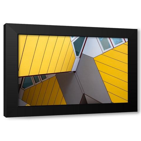 Yellow Houses 3 Black Modern Wood Framed Art Print by Incerti, Andrea