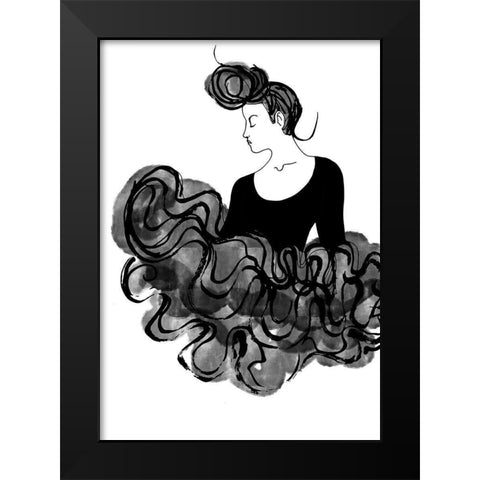 Ballerina Black Modern Wood Framed Art Print by 1x Studio II