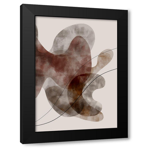 Red Seaweed Black Modern Wood Framed Art Print with Double Matting by 1x Studio II