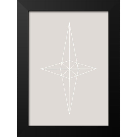 Grid Star Grey Black Modern Wood Framed Art Print by 1x Studio II